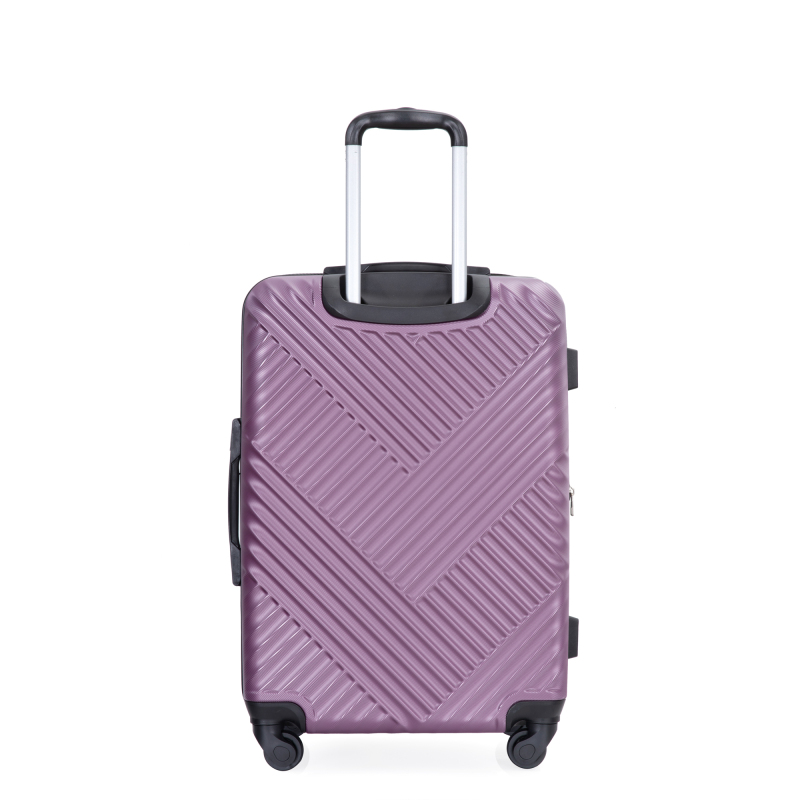 Expandable 3 Piece Luggage Sets PC Lightweight Suitcase with Two Hooks, Spinner Wheels, TSA Lock, (20/24/28), Purple